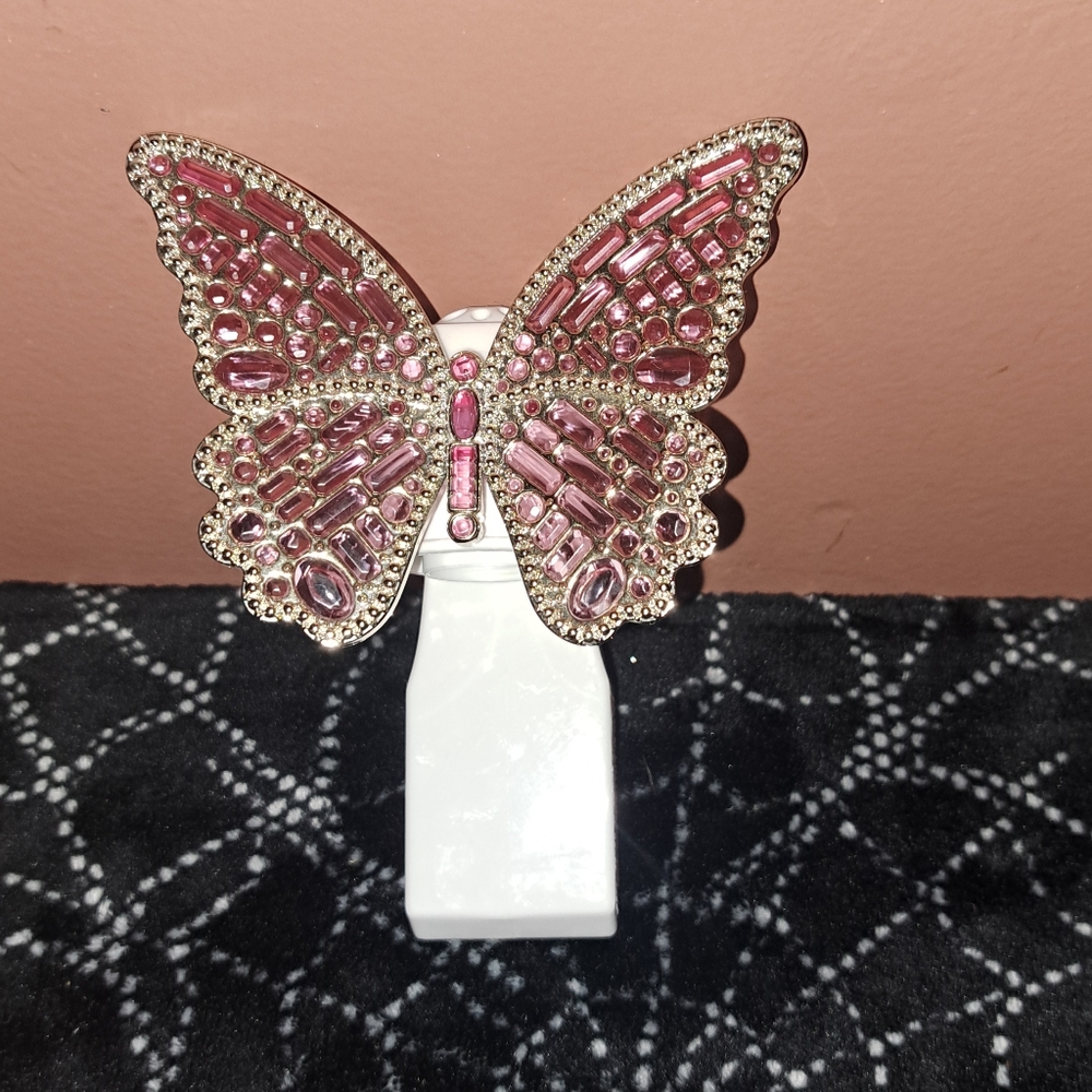 Pink Butterfly Beaded Wall Plug